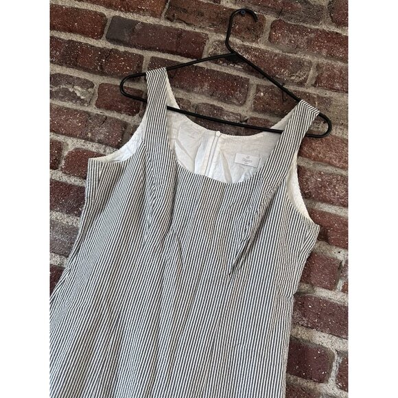 Elegance Paris Stripe Dress Ruffle Midi White Black - Picture 3 of 8